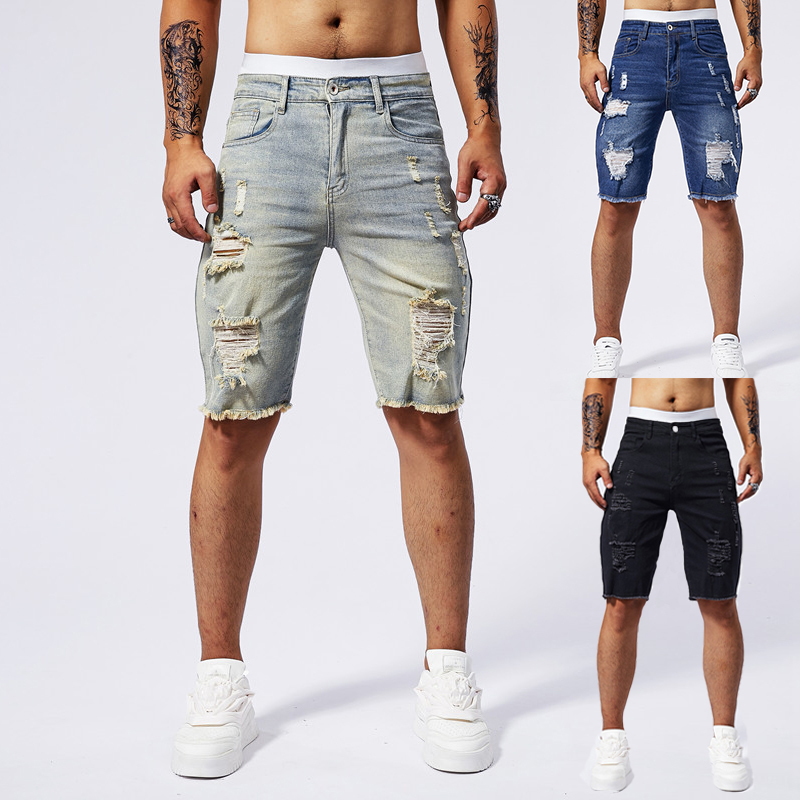 2025 صيف جديد الرجال ممزق الدي - مراجعة Streetwear Brand Vintage وسعره